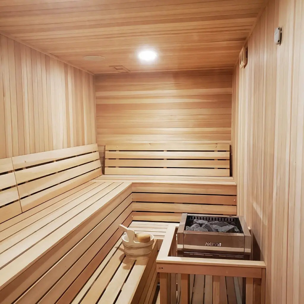 Custom Indoor Sauna Room - 5' x 8' x 8' - Finnish Sauna Builders
