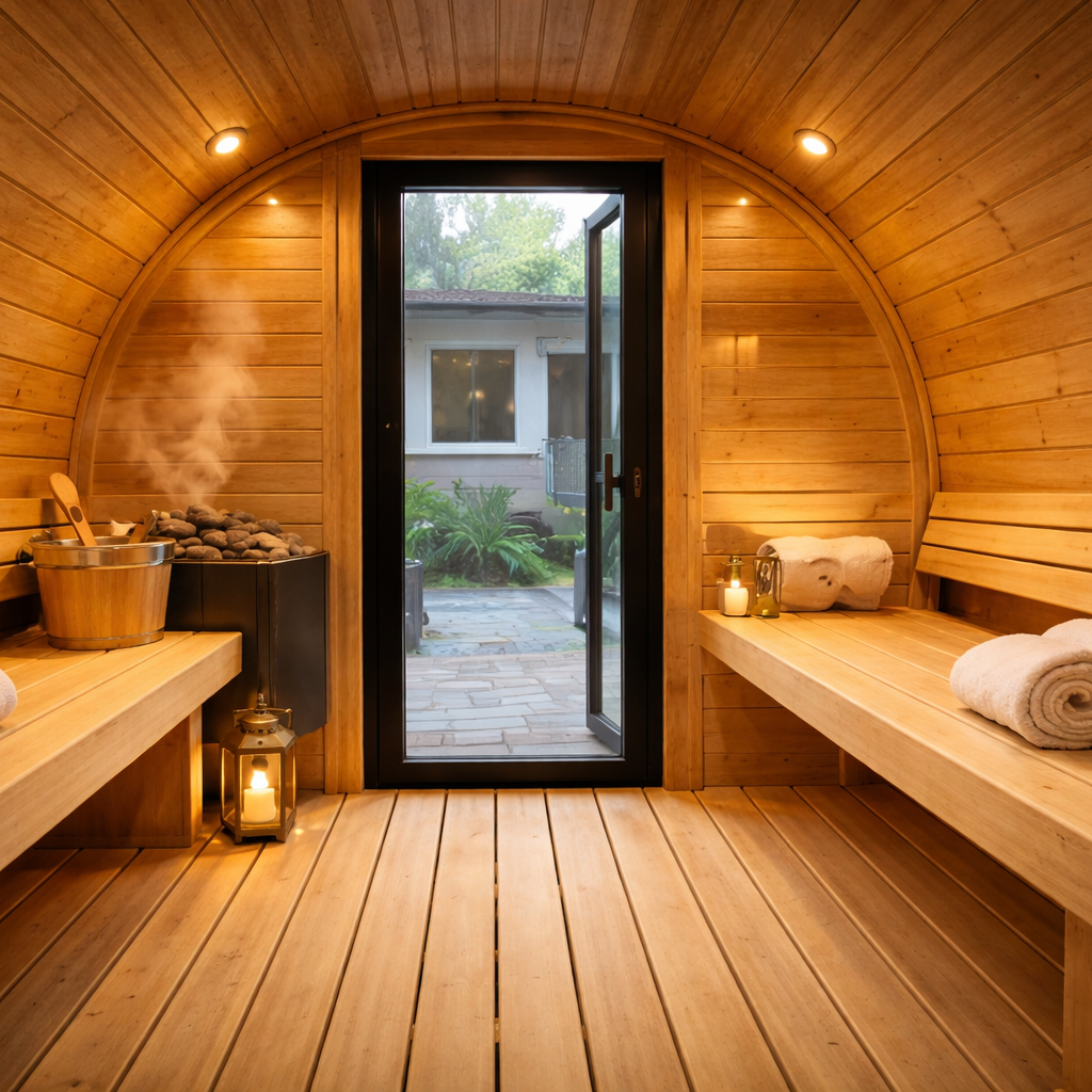 The Recovery HQ Luxury Barrel Sauna