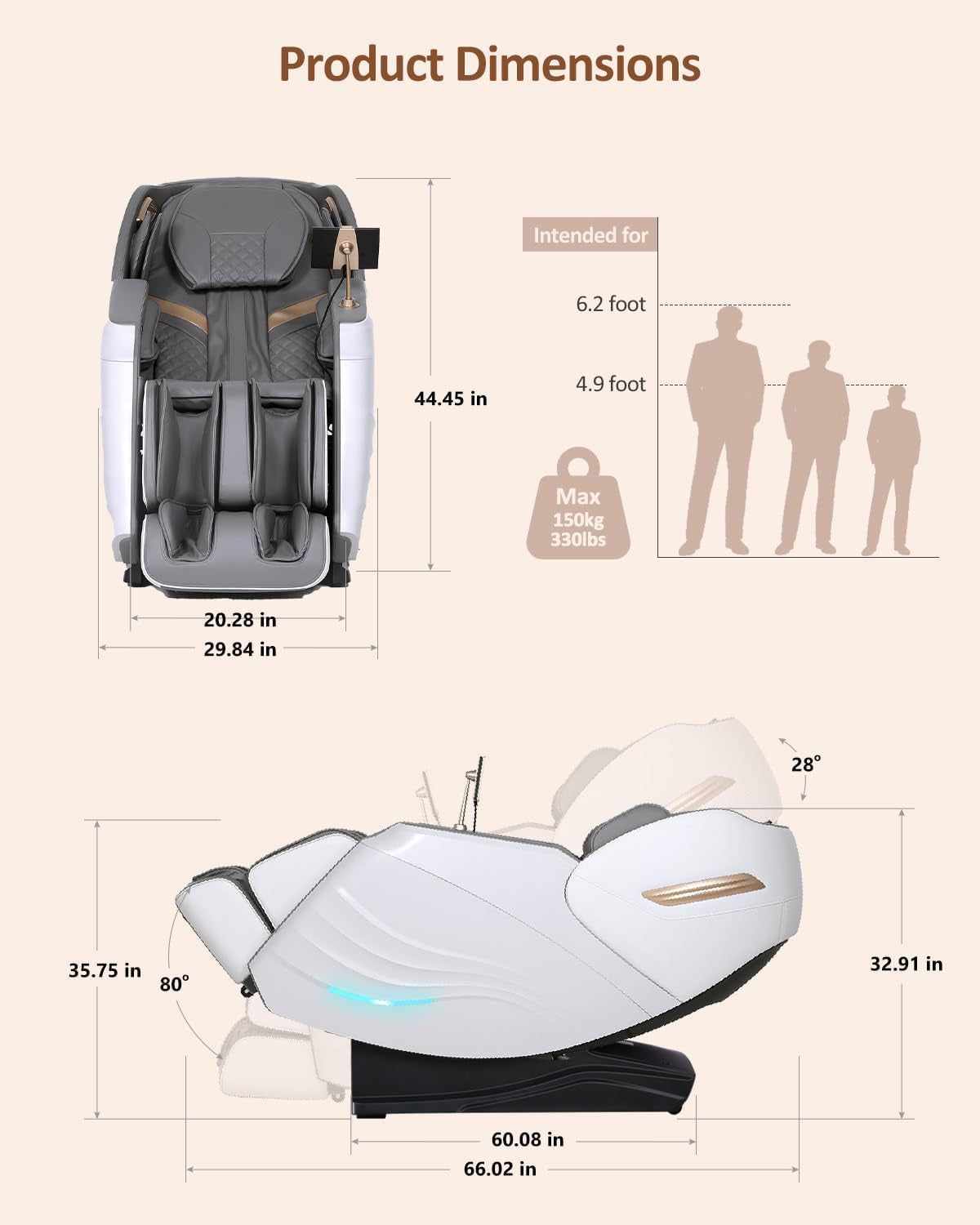 Massage Chair Full Body, 20 Modes Zero Gravity Sl-Track Shiatsu Massage Chair Built-In Heat System, Airbag Massage with Body Scan, Deep Yoga Stretch, Calfrest Extension and AI Control(White)