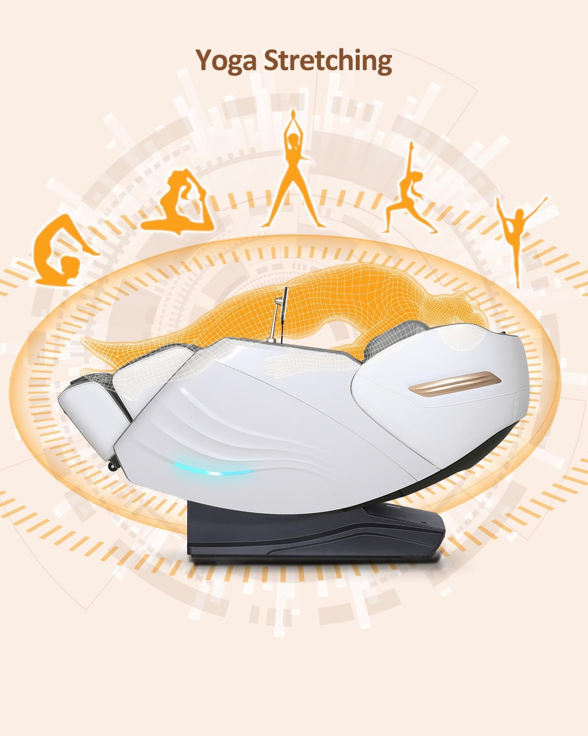 Massage Chair Full Body, 20 Modes Zero Gravity Sl-Track Shiatsu Massage Chair Built-In Heat System, Airbag Massage with Body Scan, Deep Yoga Stretch, Calfrest Extension and AI Control(White)