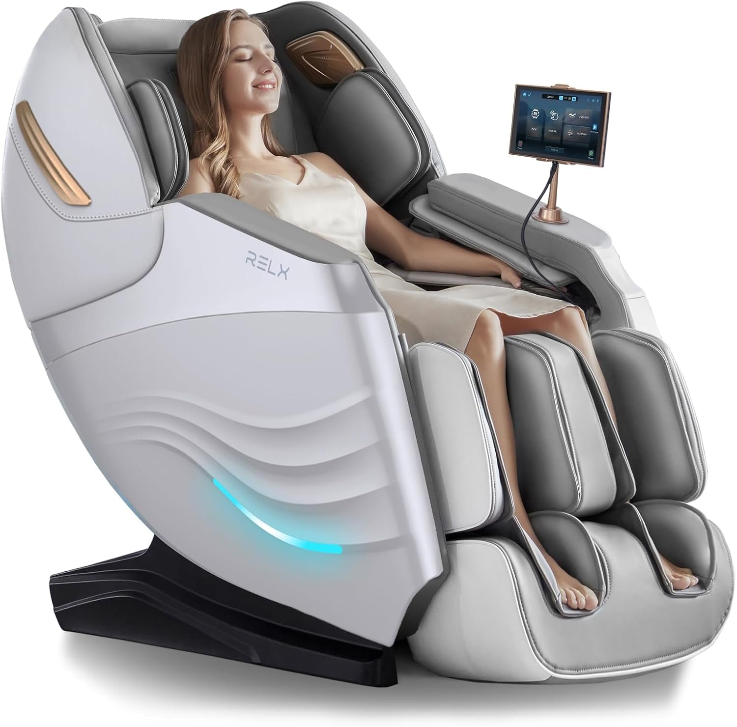 Massage Chair Full Body, 20 Modes Zero Gravity Sl-Track Shiatsu Massage Chair Built-In Heat System, Airbag Massage with Body Scan, Deep Yoga Stretch, Calfrest Extension and AI Control(White)